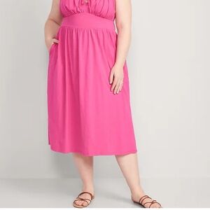 Old Navy Pink Cami Fit & Flare Midi Dress Womens Plus 3X